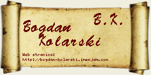 Bogdan Kolarski vizit kartica